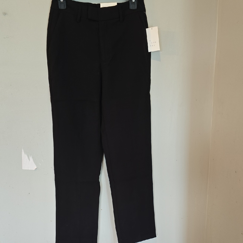 FINAL PRICE CLEARANCE A New Day High Rise Straight Leg Trousers - Black